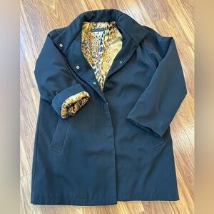 Dana Buchman Fall Black Jacket with Leopard Print Lining